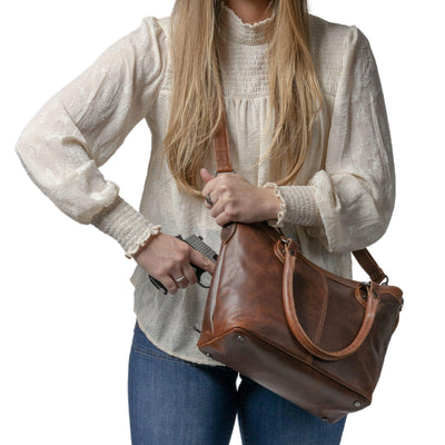 Concealed Carry Sadie Leather Satchel by Lady Conceal