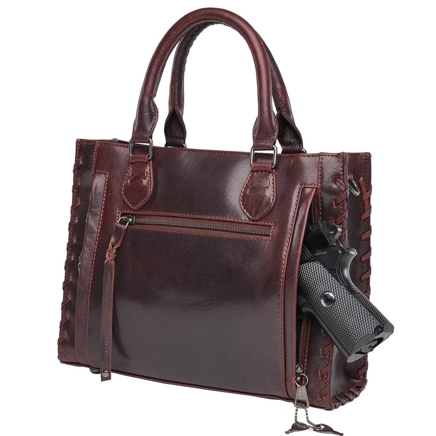 Concealed Carry Emma Leather Satchel by Lady Conceal