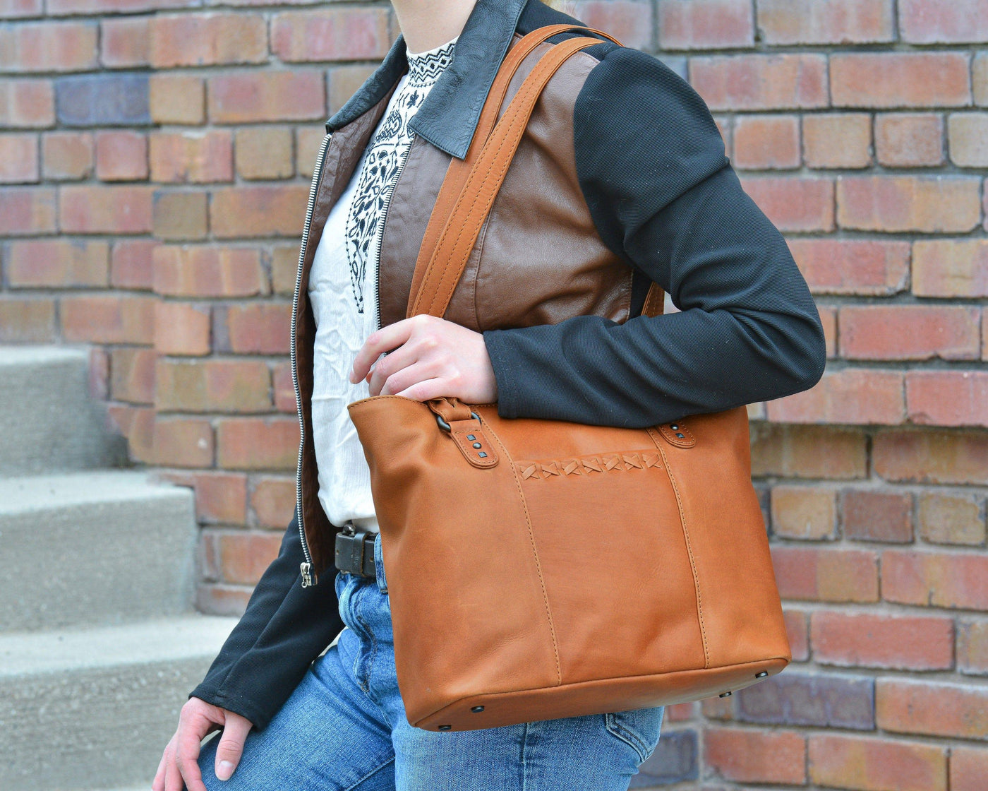 Concealed Carry Peyton Leather Tote for Women by Lady Conceal