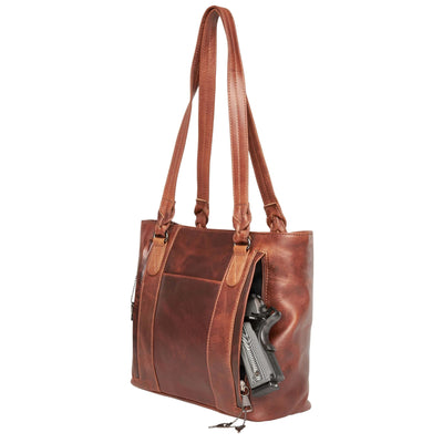 Concealed Carry Peyton Leather Tote for Women by Lady Conceal