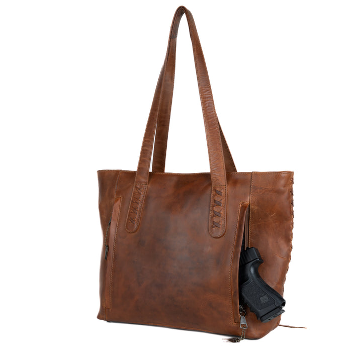 Concealed Carry Norah Leather Tote by Lady Conceal