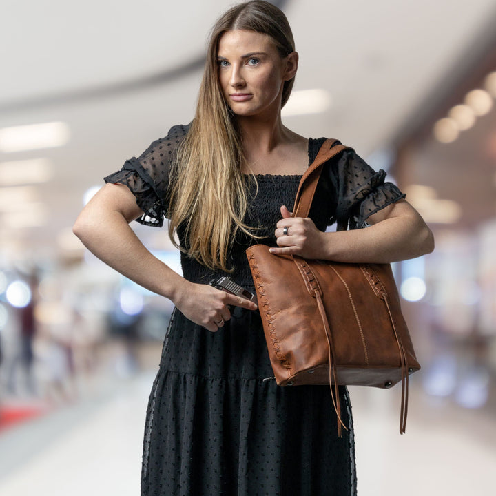 Concealed Carry Norah Leather Tote by Lady Conceal