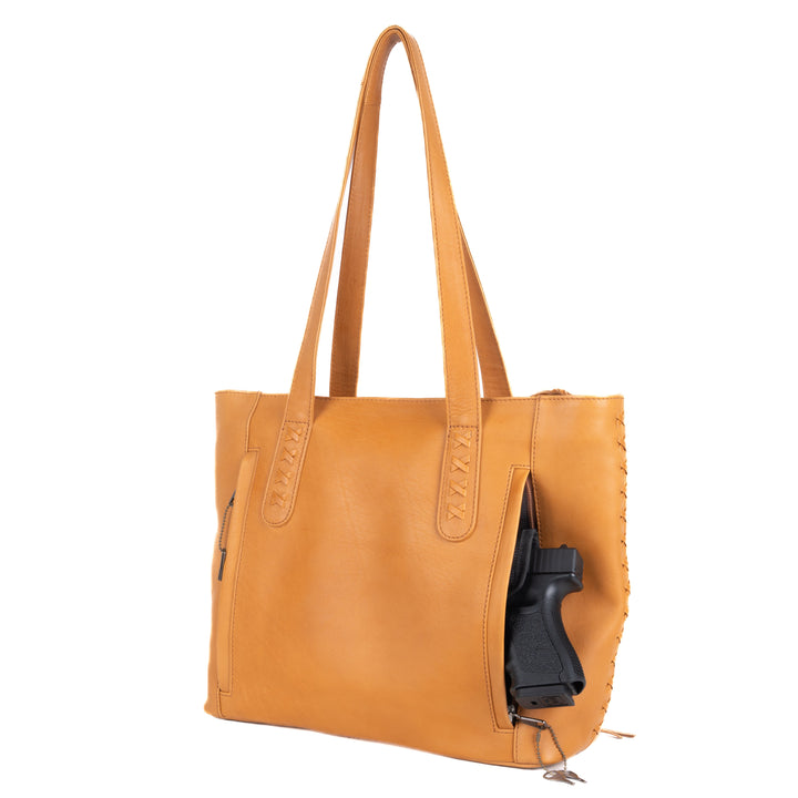 Concealed Carry Norah Leather Tote by Lady Conceal