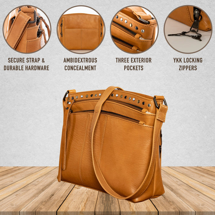 Concealed Carry Brynn Leather Crossbody by Lady Conceal