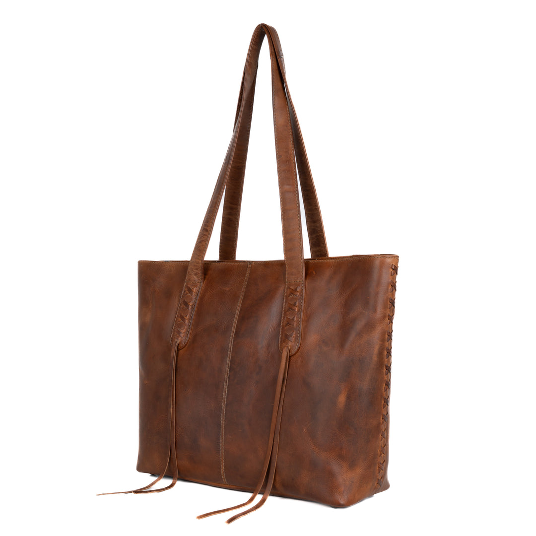 Concealed Carry Reagan Medium Leather Tote by Lady Conceal
