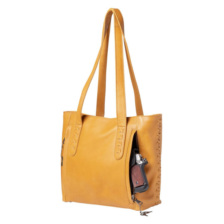 Concealed Carry Reagan Medium Leather Tote by Lady Conceal