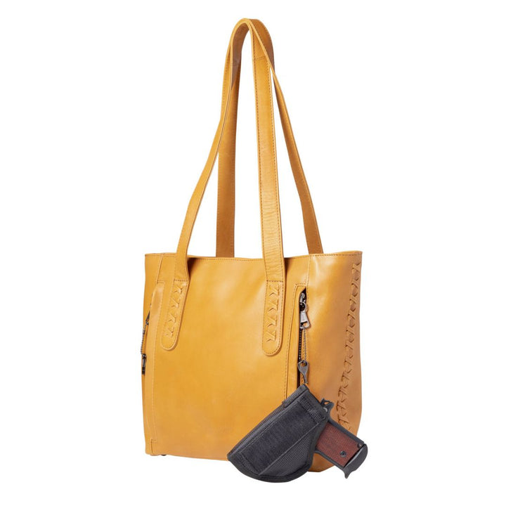 Concealed Carry Reagan Medium Leather Tote by Lady Conceal