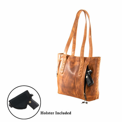 Concealed Carry Reagan Medium Leather Tote by Lady Conceal