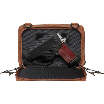 Concealed Carry Millie Leather Crossbody Organizer by Lady Conceal - Small