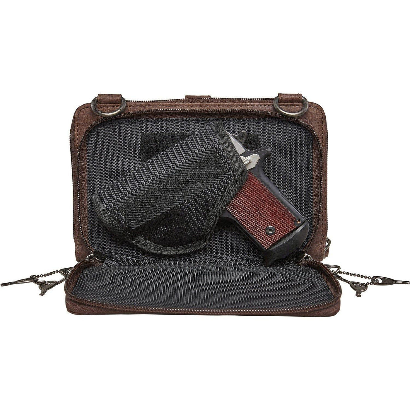 Concealed Carry Millie Leather Crossbody Organizer by Lady Conceal - Small