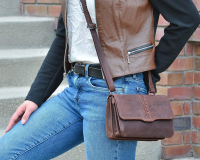 Concealed Carry Jolene Leather Crossbody Organizer by Lady Conceal