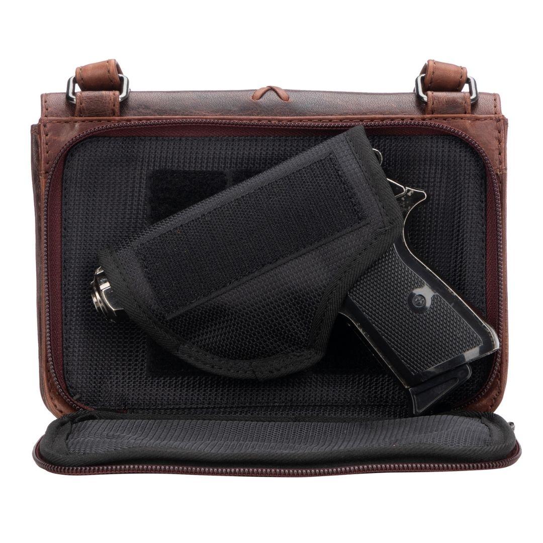 Concealed Carry Jolene Leather Crossbody Organizer by Lady Conceal