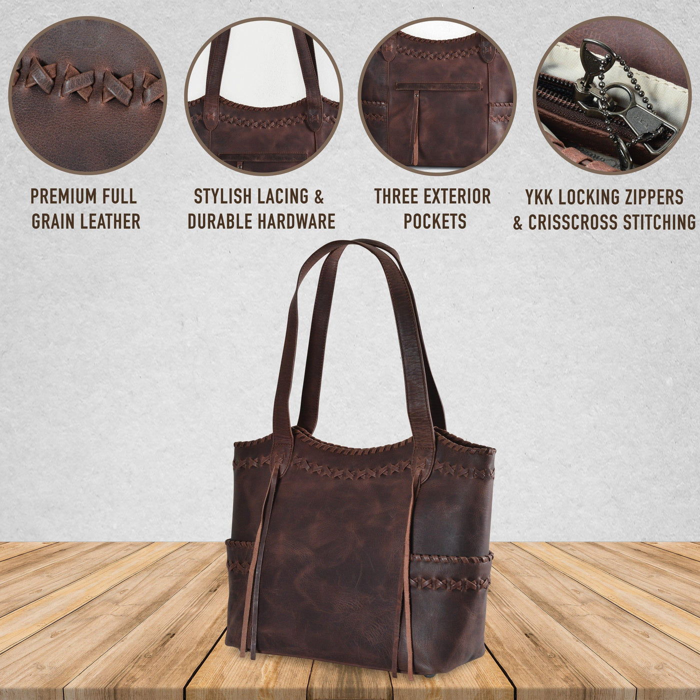 Concealed Carry Kendall Leather Tote by Lady Conceal