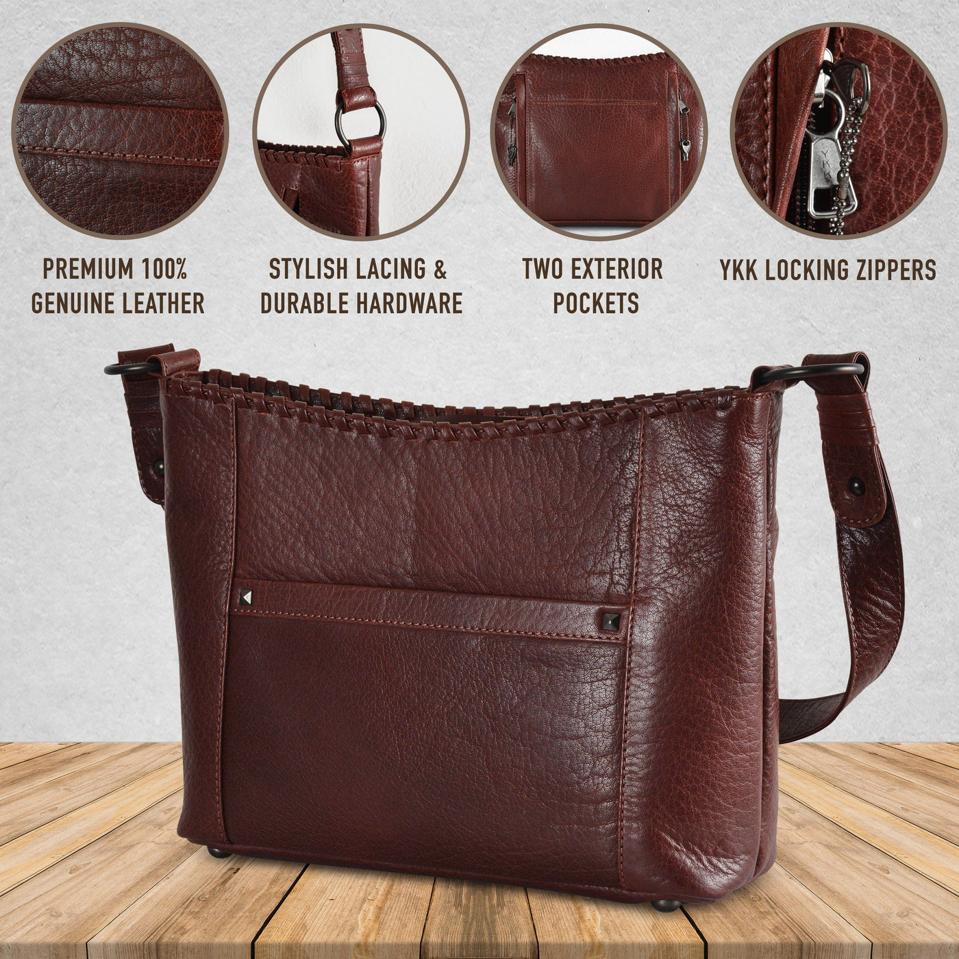 Concealed Carry Juliana Leather Hobo by Lady Conceal