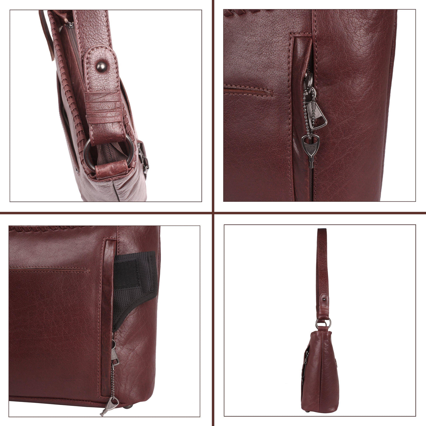 Concealed Carry Juliana Leather Hobo by Lady Conceal