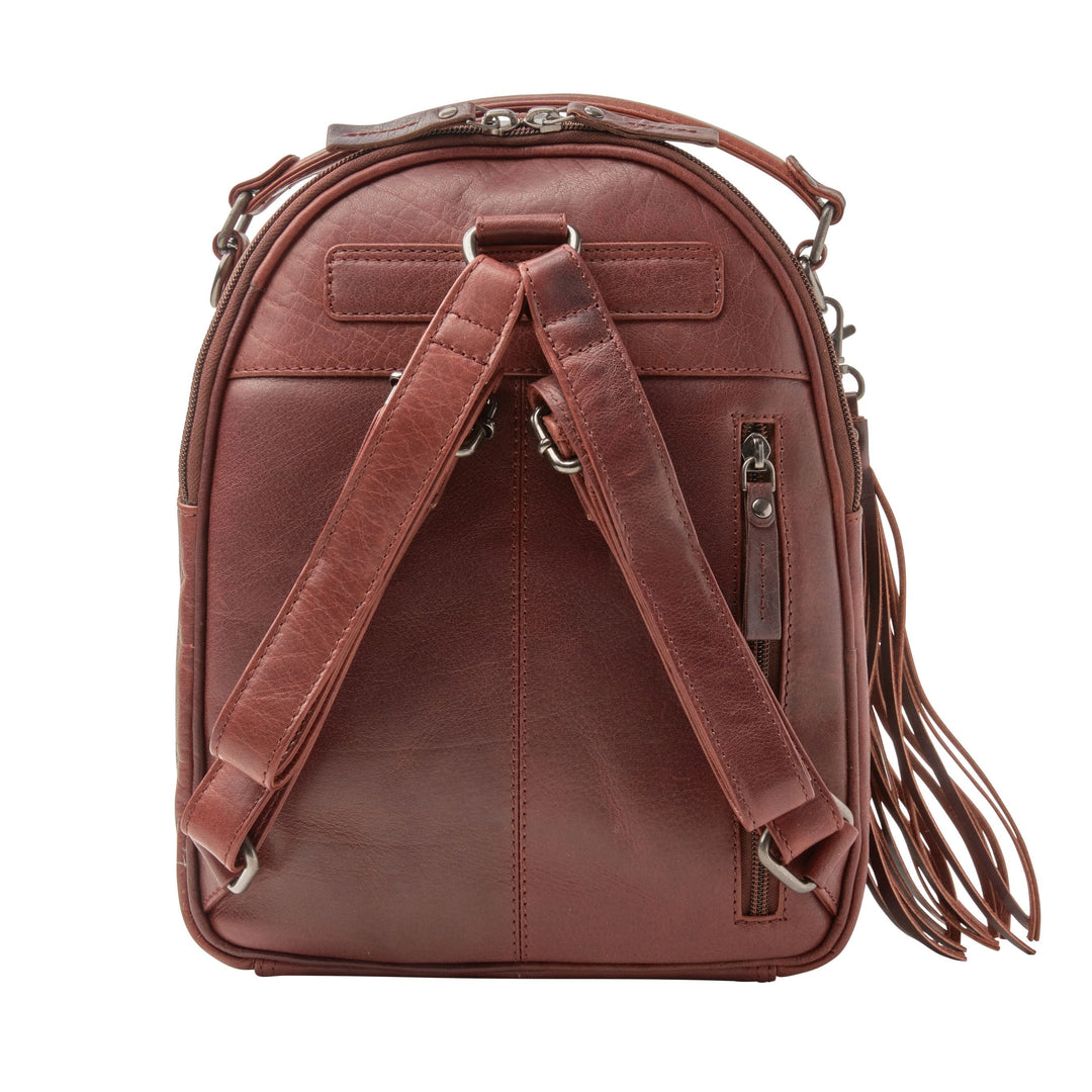 Concealed Carry Sawyer Leather Backpack by Lady Conceal