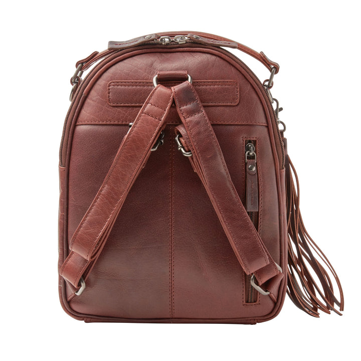 Concealed Carry Sawyer Leather Backpack by Lady Conceal