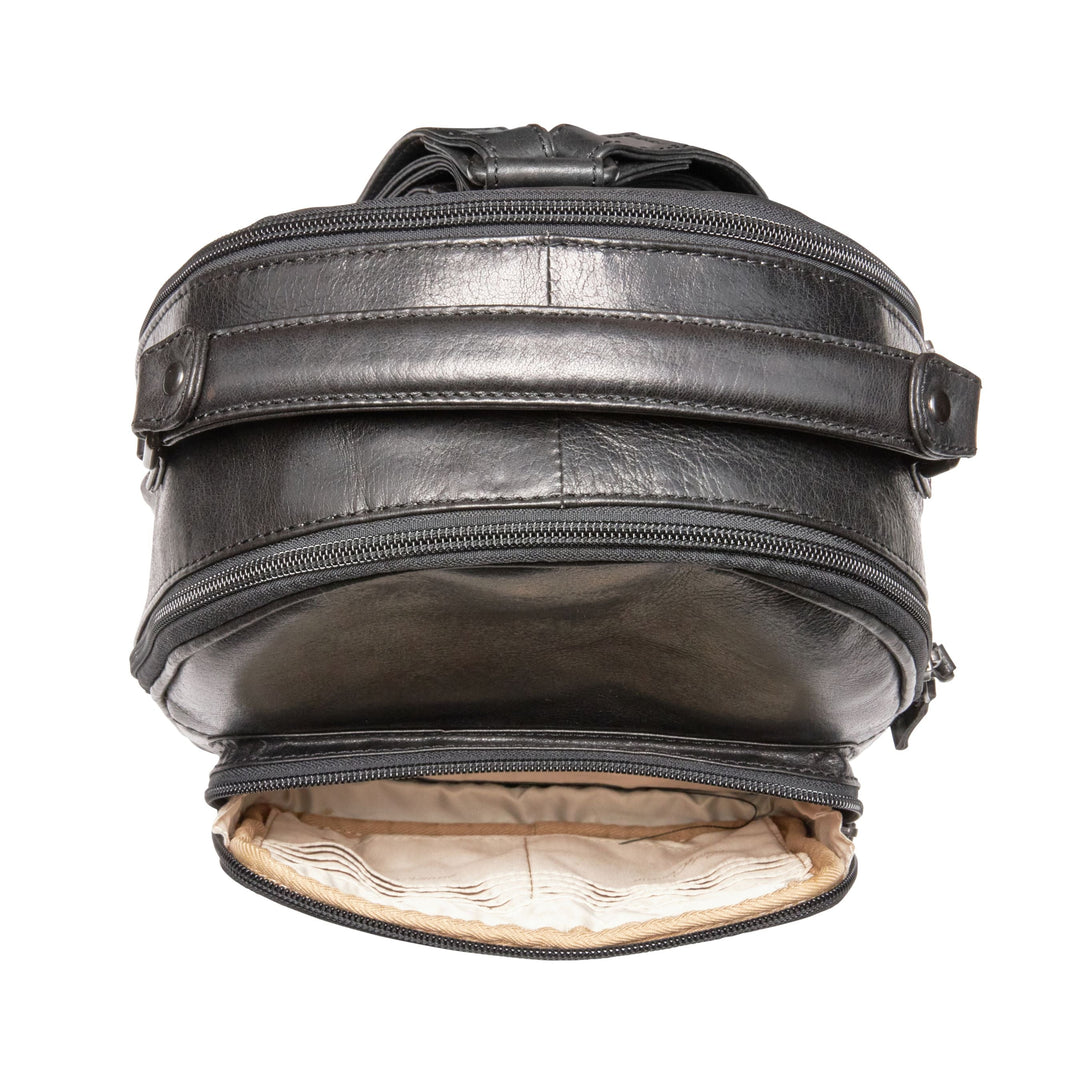 Concealed Carry Sawyer Leather Backpack by Lady Conceal