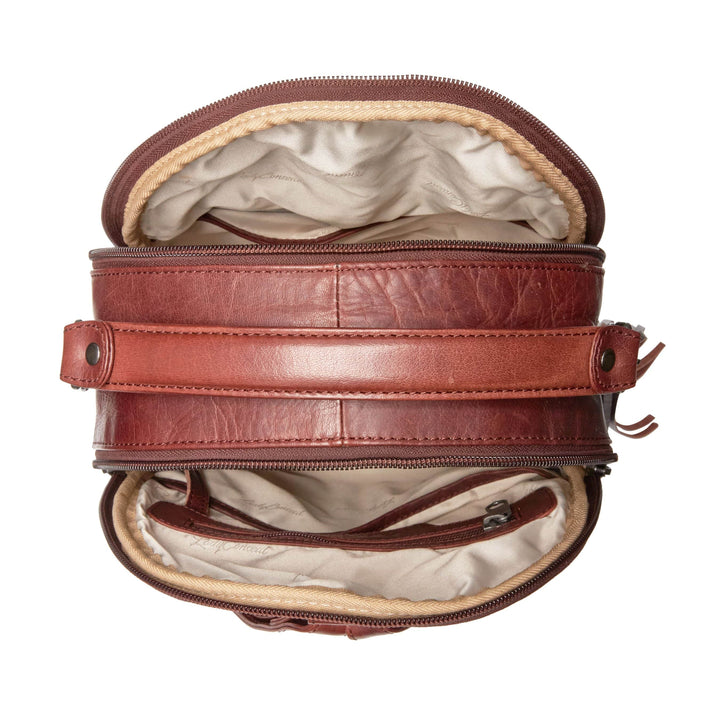 Concealed Carry Sawyer Leather Backpack by Lady Conceal