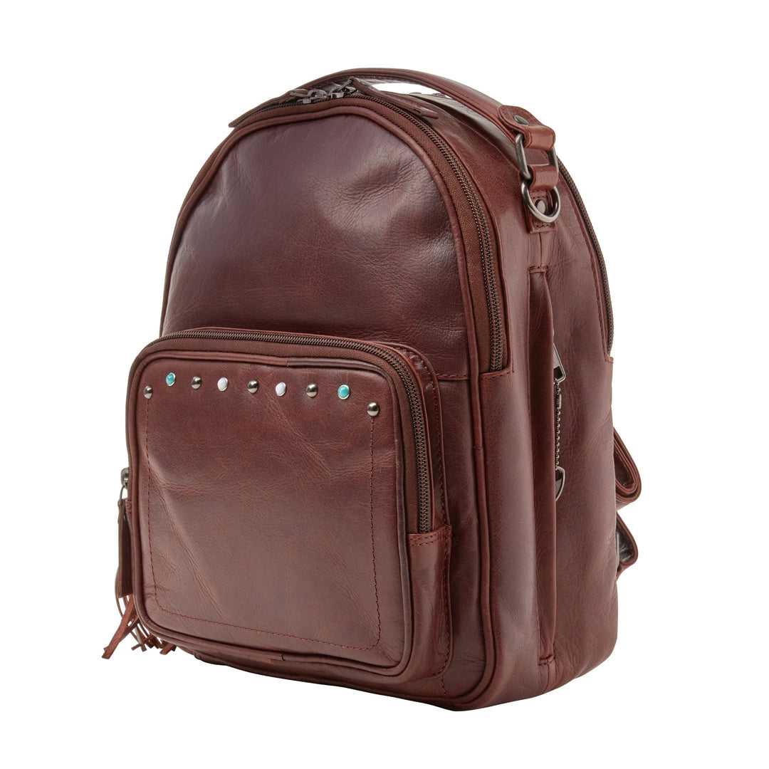 Concealed Carry Sawyer Leather Backpack by Lady Conceal