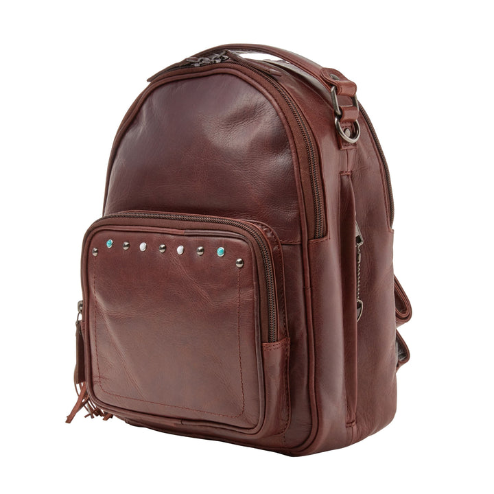 Concealed Carry Sawyer Leather Backpack by Lady Conceal