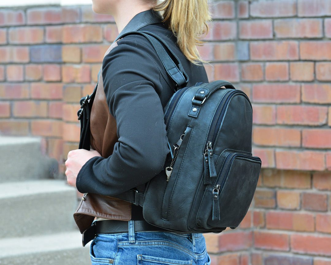 Concealed Carry Reese Unisex Leather Backpack