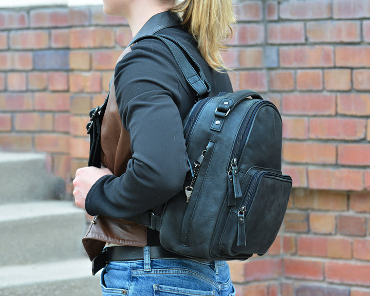 Concealed Carry Reese Unisex Leather Backpack