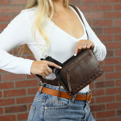 Concealed Carry Kailey Leather Purse Pack by Lady Conceal