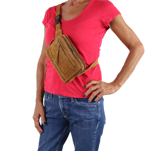 Concealed Carry Kailey Leather Fanny Pack/Sling by Lady Conceal