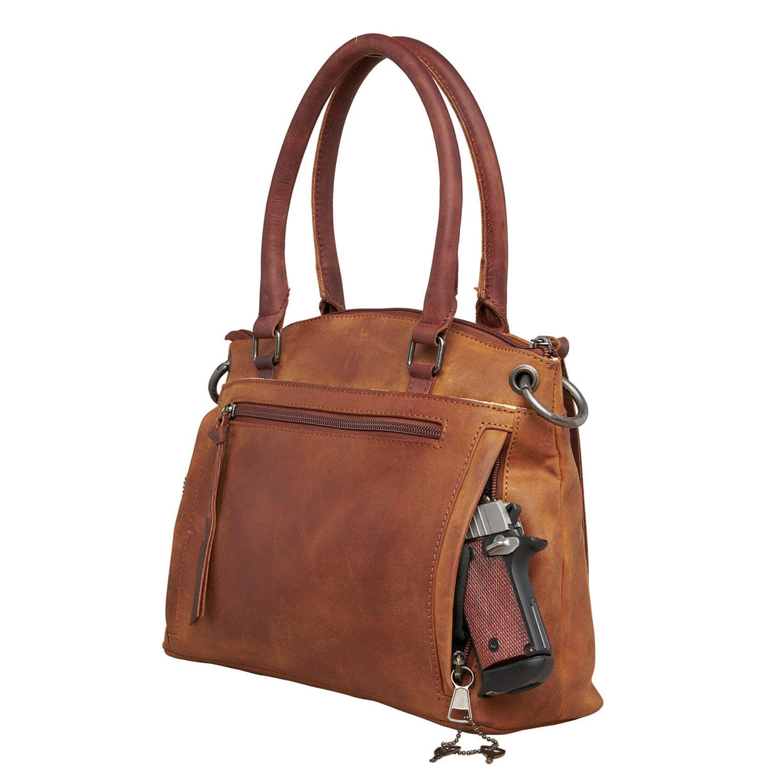 Concealed Carry Whitely Leather Satchel by Lady Conceal