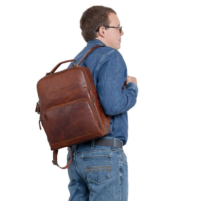 Concealed Carry Quinn Unisex Leather Backpack