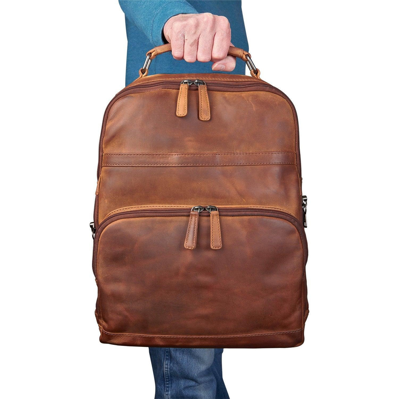 Concealed Carry Quinn Unisex Leather Backpack