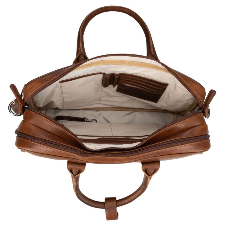 Concealed Carry Hayden Leather Computer Briefcase with RFID Organizer by Lady Conceal — Large CCW Bag Preferred by Men, Fits Laptops &amp; Full-Size Handguns