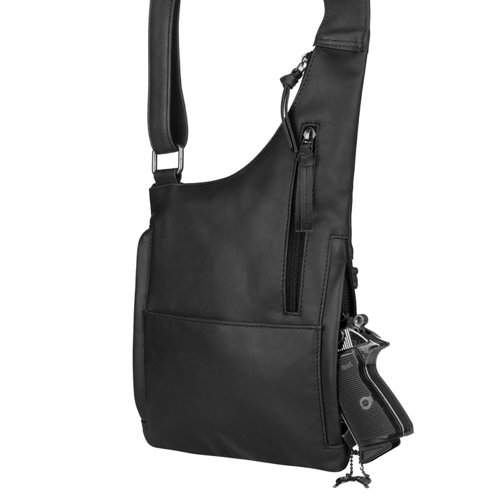 Concealed Carry Unisex Remi Leather Crossbody by Lady Conceal