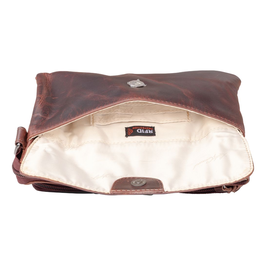 Concealed Carry Natasha Leather Crossbody by Lady Conceal