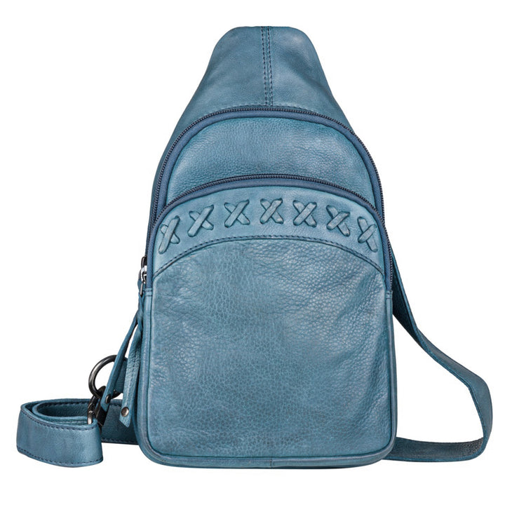 Concealed Carry Unisex Taylor Leather Sling Backpack Sling for Women — Ambidextrous CCW Bag with Universal Holster