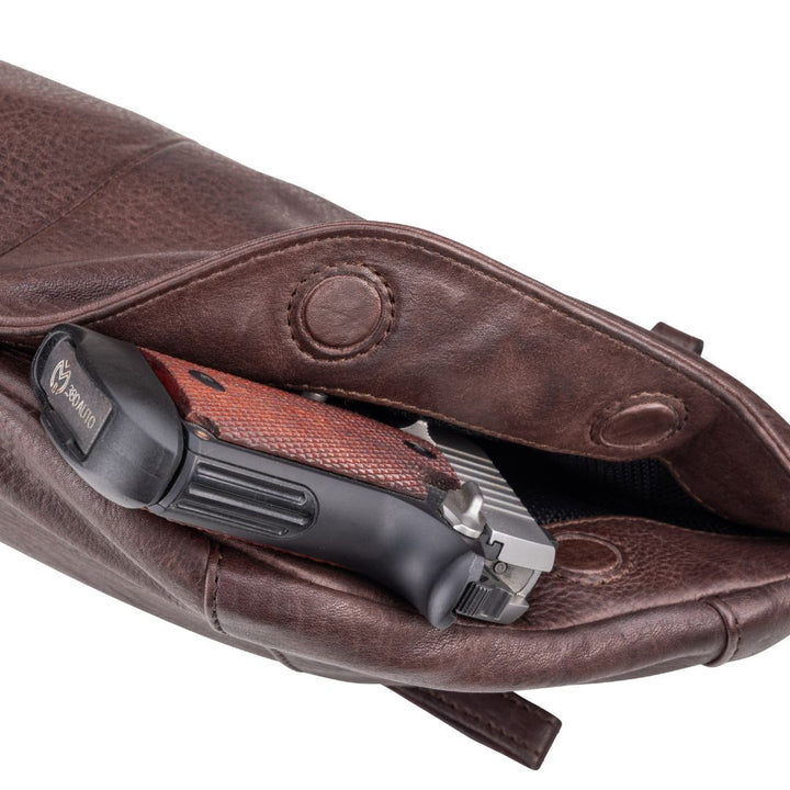 Concealed Carry Charlie Magnetic Leather Sling by Lady Conceal