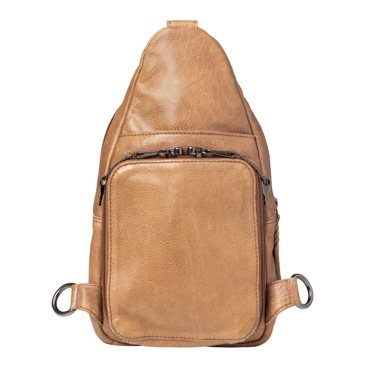 Concealed Carry Unisex Taylor Sling Leather Backpack by Lady Conceal