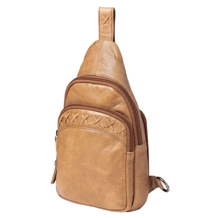 Concealed Carry Unisex Taylor Sling Leather Backpack by Lady Conceal