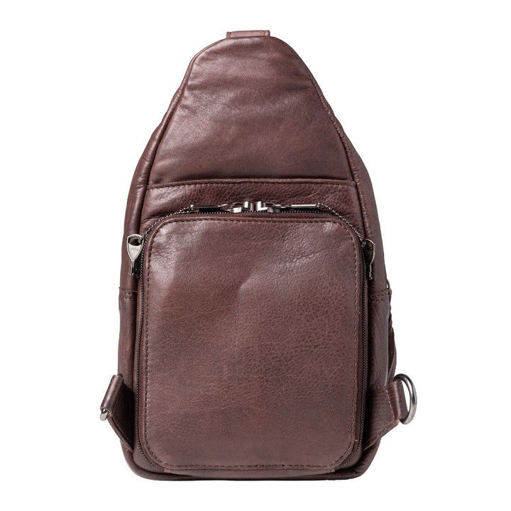Concealed Carry Unisex Taylor Sling Leather Backpack by Lady Conceal