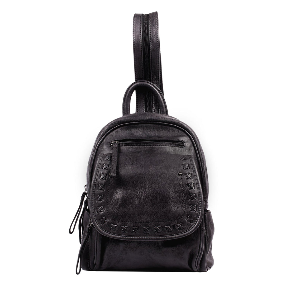 concealed carry leather backpack purse Concealed Carry RFID Daisy Leather Backpack by Lady Conceal Black