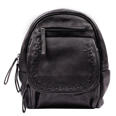 Concealed Carry RFID Daisy Leather Backpack by Lady Conceal