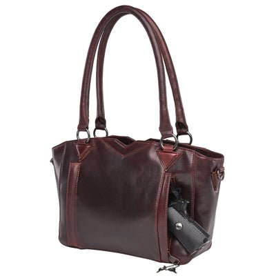 Concealed Carry Aubrey Leather Satchel by Lady Conceal