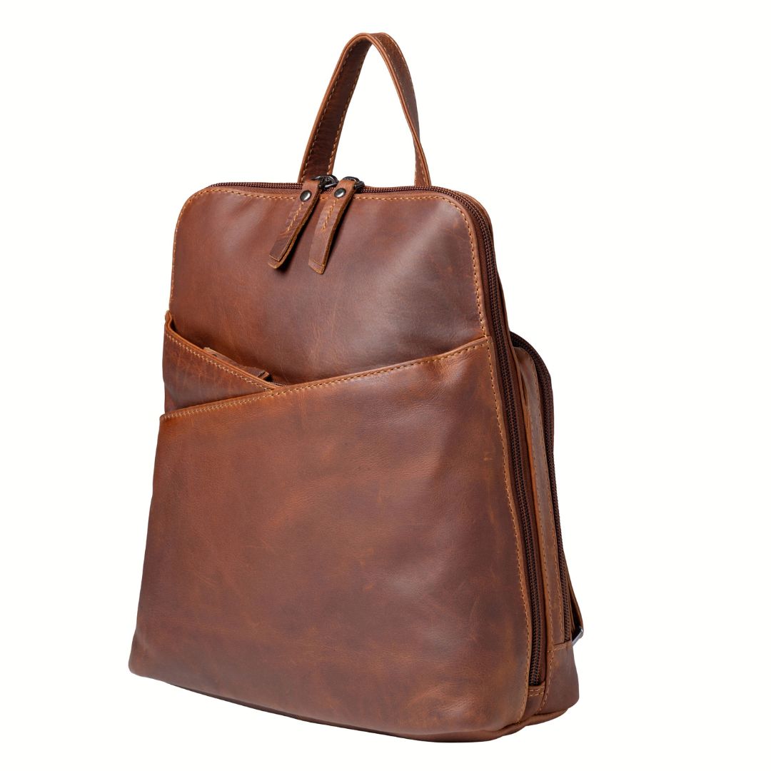 Concealed Carry Jayden Leather Backpack by Lady Conceal