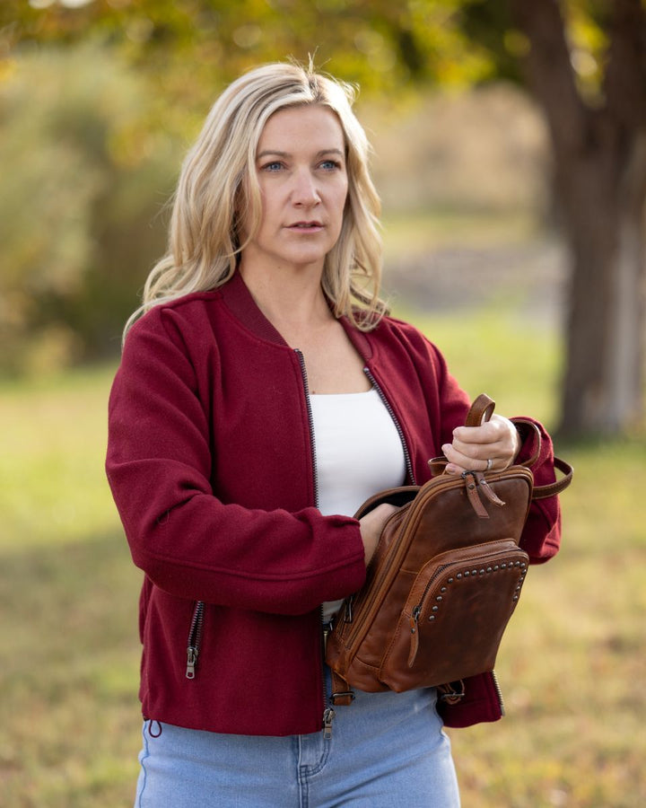 Concealed Carry Abby Leather Backpack by Lady Conceal