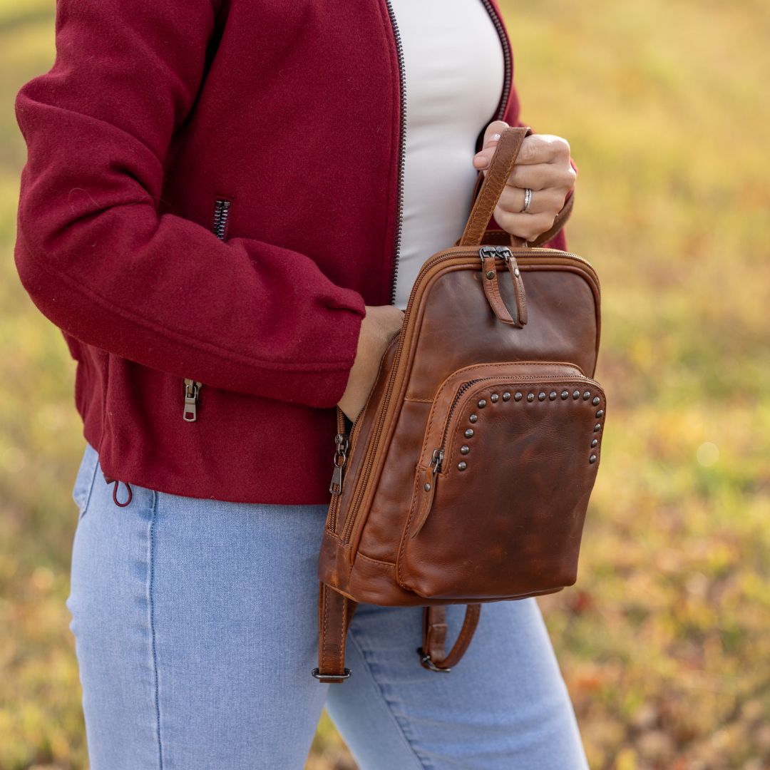 Concealed Carry Abby Leather Backpack by Lady Conceal