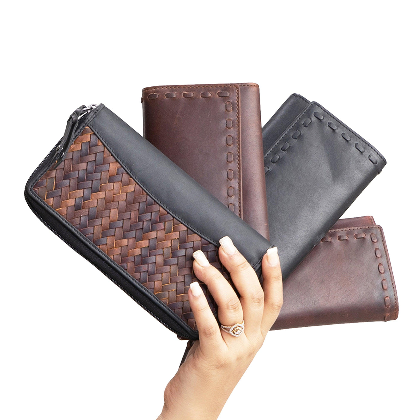 Angie RFID Woven Leather Wallet  by Lady Conceal