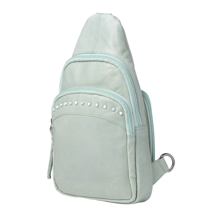 Concealed Carry Haven Sling Leather Backpack by Lady Conceal