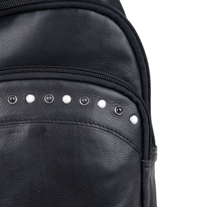 Concealed Carry Haven Sling Leather Backpack by Lady Conceal