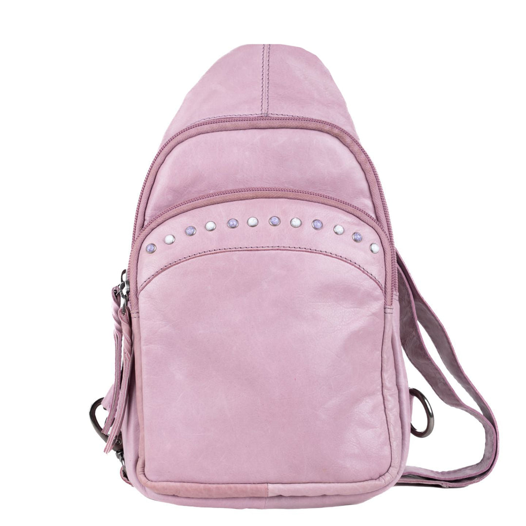 concealed carry backpack leather Concealed Carry Haven Sling Leather Backpack by Lady Conceal, Lilac